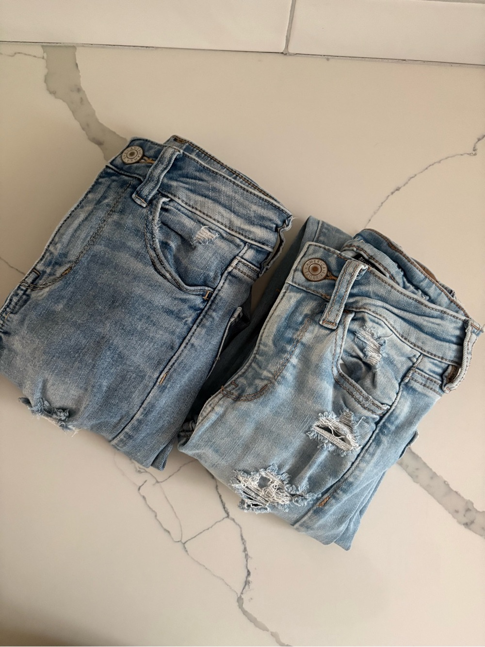 AMERICAN EAGLE 2 Pack of Light Blue Distressed Skinny Jeans